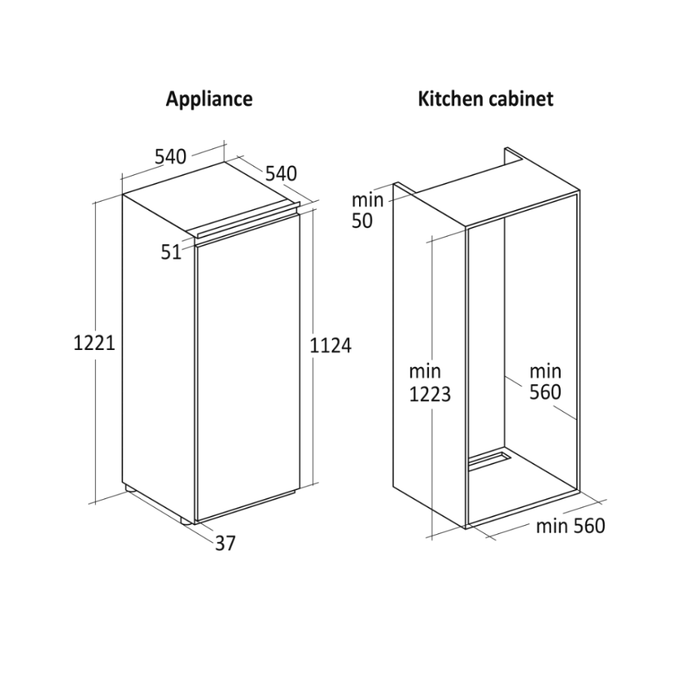Встраиваемый холодильник BIK 222 W