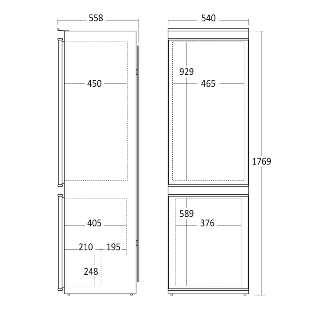 Встраиваемый холодильник BIC 336 W