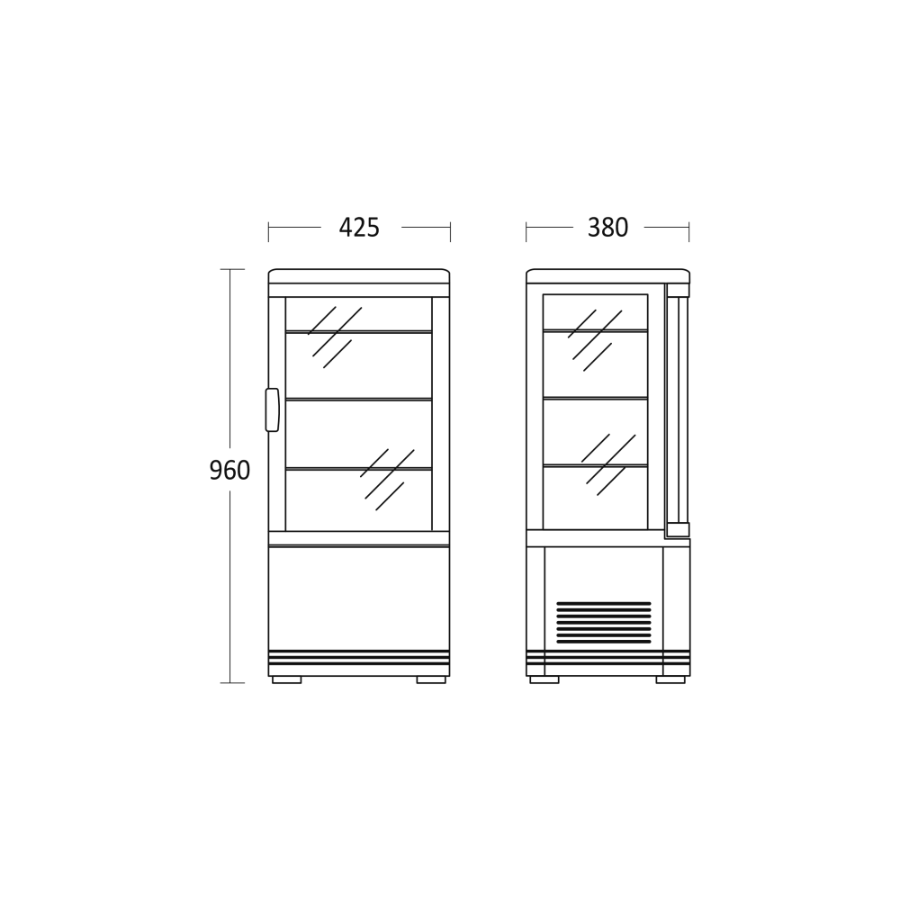 Холодильная витрина, чёрна 71 л RT 82 BE (19310082BE10000)