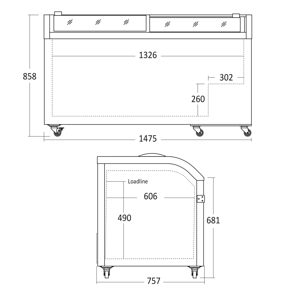 Морозильная витрина 355L XS602E (22420602110000)