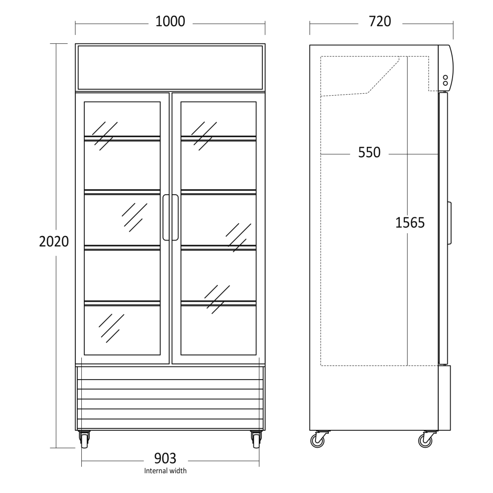 Витрина с распашными дверцами SD802HE