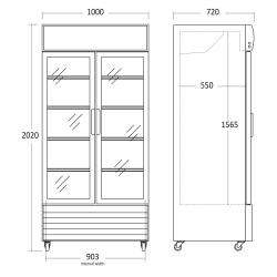 Витрина с распашными дверцами SD802HE