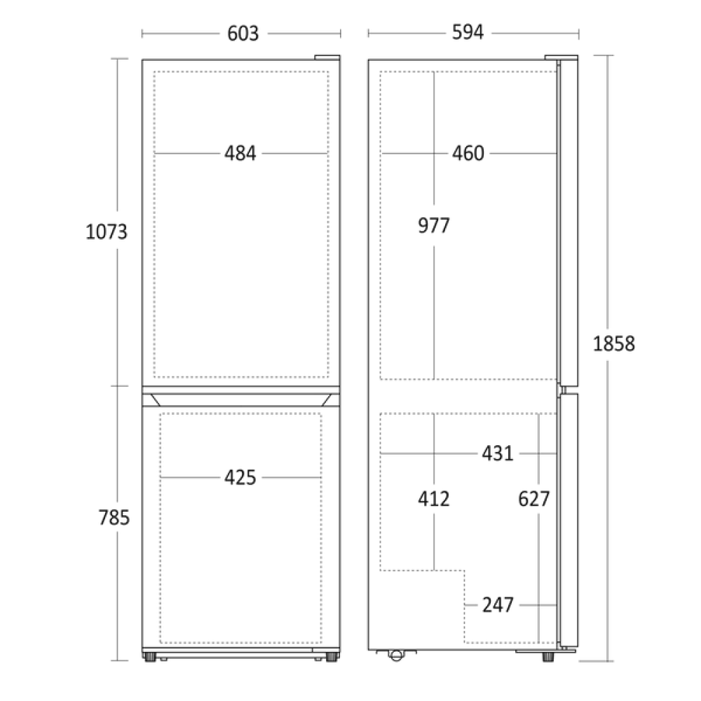 Холодильник с морозильной камерой 219L+96L CBF315XE (61033510000CBF315XE)
