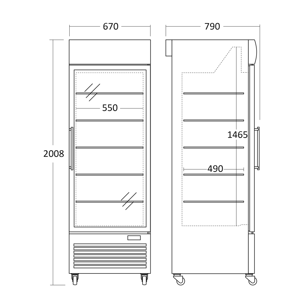 Морозильная витрина 430L DF500BD (253240DF500BD)