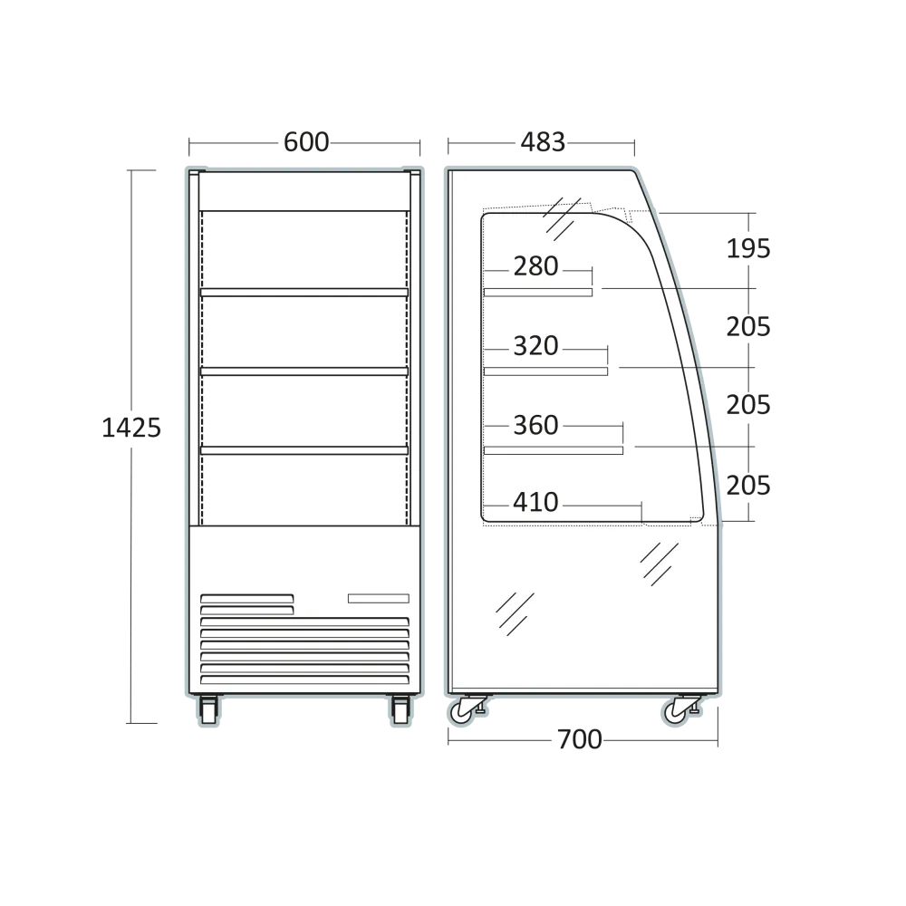 Холодильная витрина 135L OFC60B (263114OFC60B)