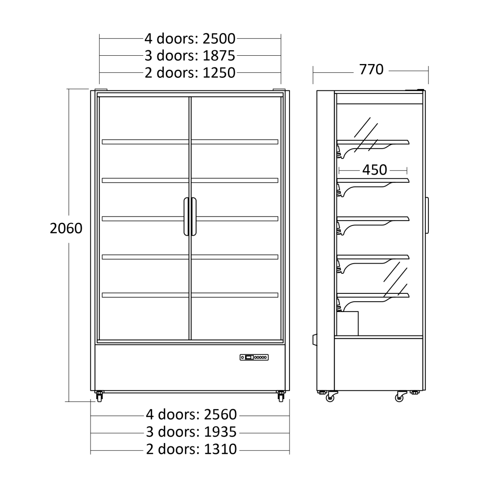 Холодильная витрина 1147 л MDC1973BB (25311710000MDC1973BB)