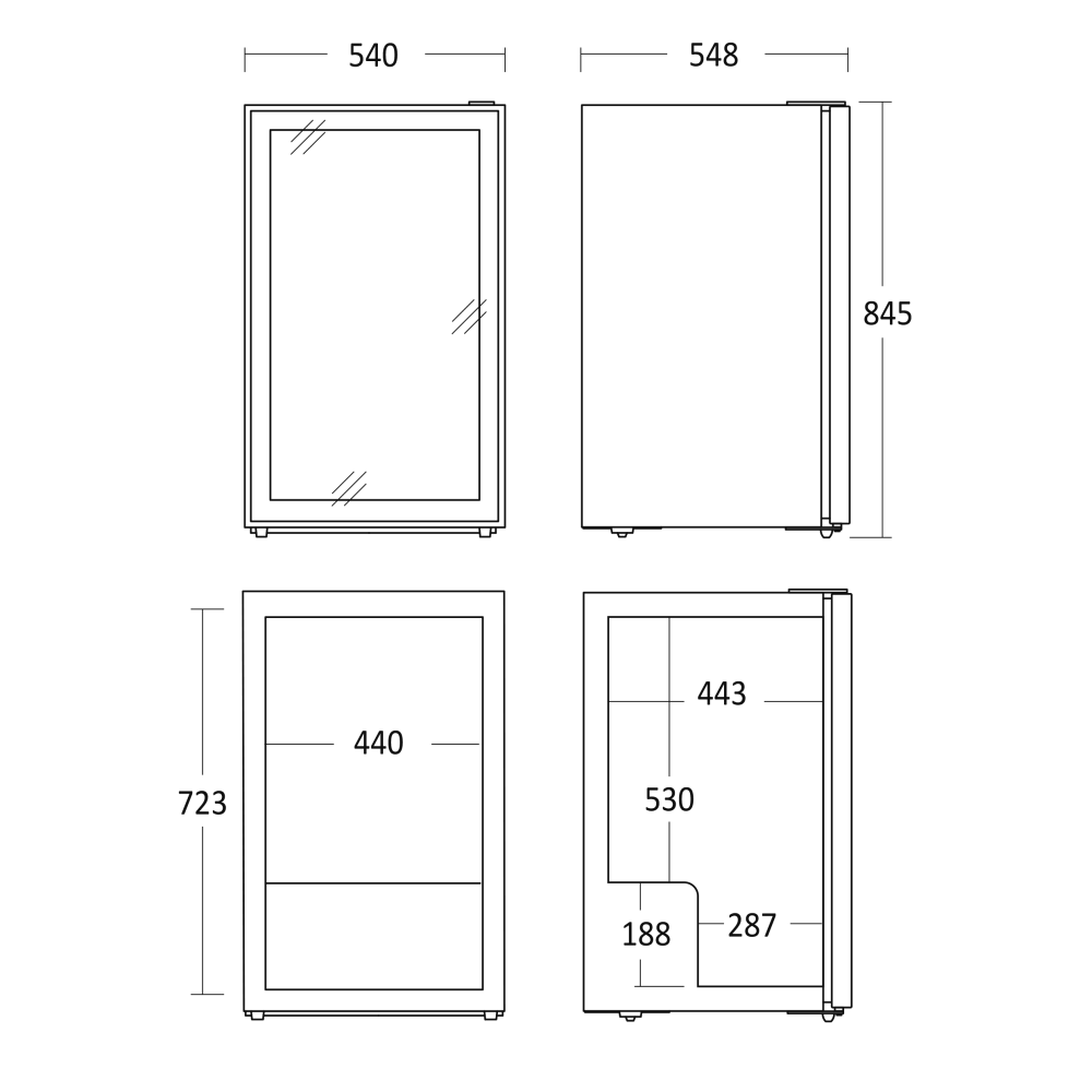 Холодильный шкаф 115L DC126BB (35311110000DC126BB)