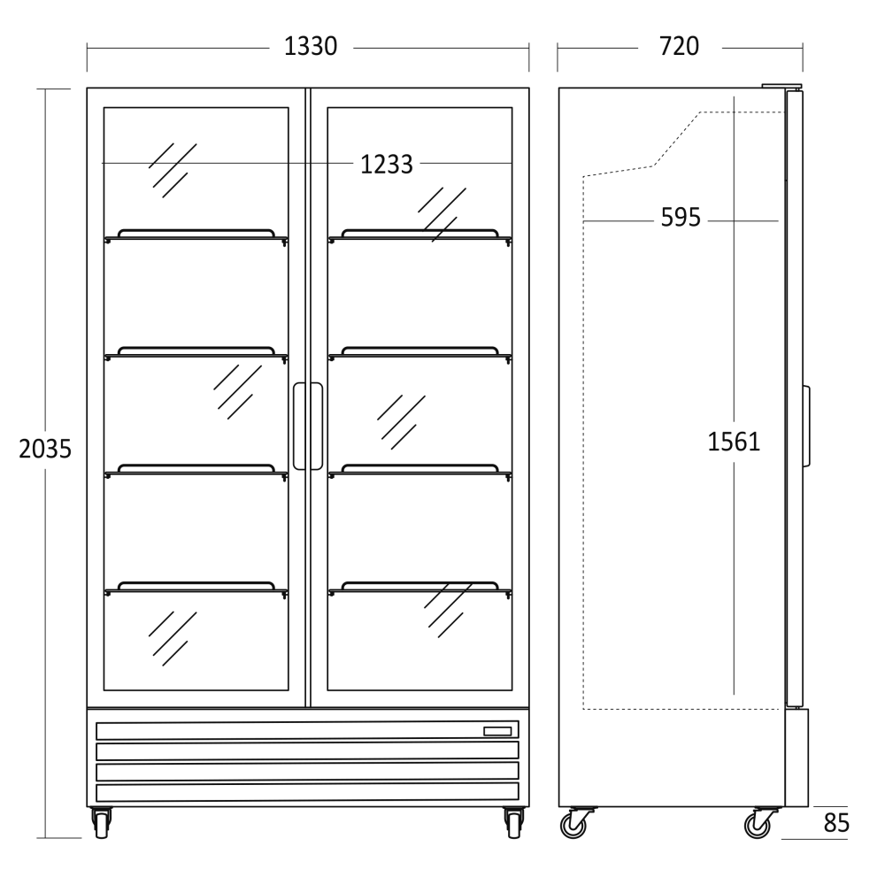 Холодильная витрина, чёрная 917L SD 1326 BE (26311110000SD1326BE)