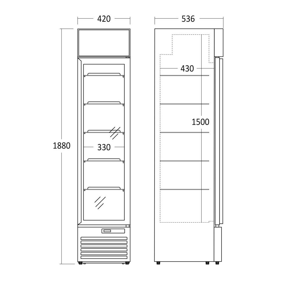 Холодильная витрина 155 л DCC159BD (263111DCC159BD)