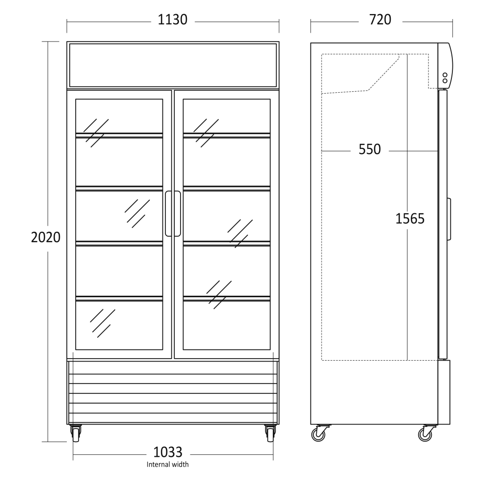 Холодильная витрина, белая 758L SD 1002 HE (26311002HE310000)
