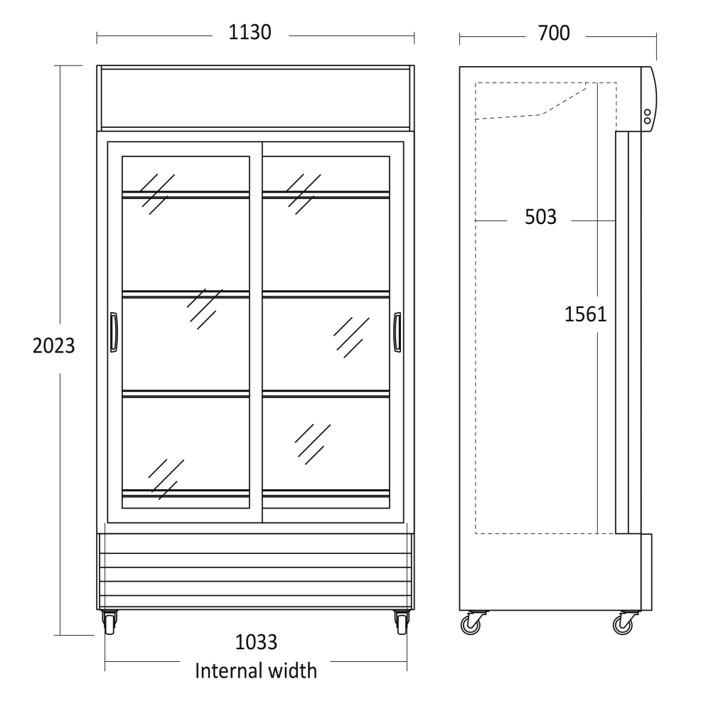 Холодильная витрина, черная, 670 л SD 1002 BSLE (26311002BSLE10000)