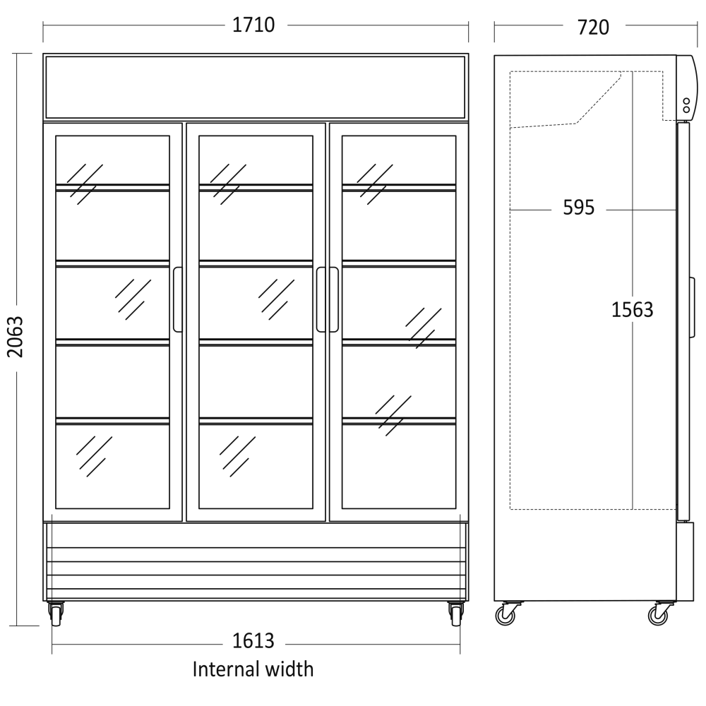 Холодильная витрина, белая 1152L SD 1502 HE (26311502HE310000)