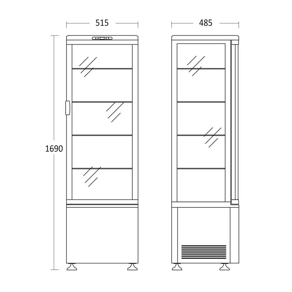 Холодильная витрина, белая 176л RTC 237 WE (19310237WE10000)