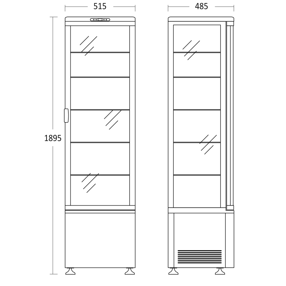 Холодильная витрина, белая 235 л RTC 287 WE (19310287WE10000)