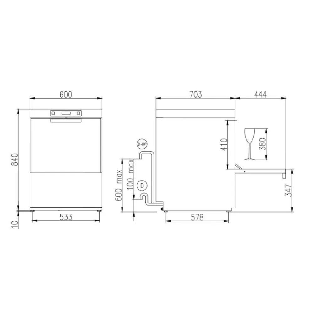 Посудомоечная машина, 500x600mm, SK 60E PRS SD (SK60EPRSSD)