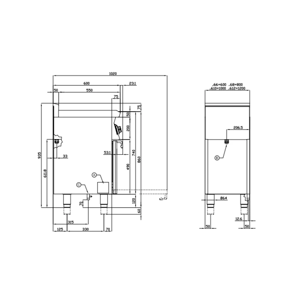 Газовая плита с духовкой CF6-610G/V (06681050)