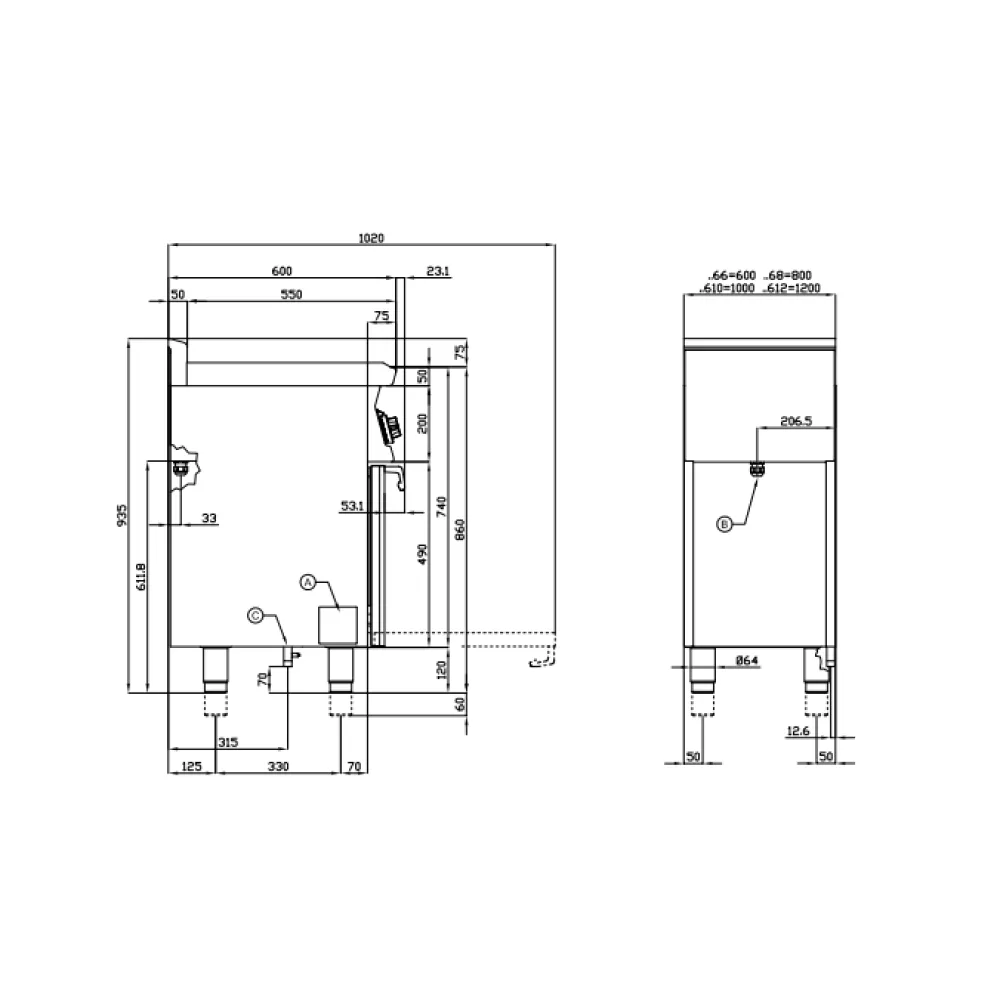 Газовая плита с духовкой CF2-68G (06780851)