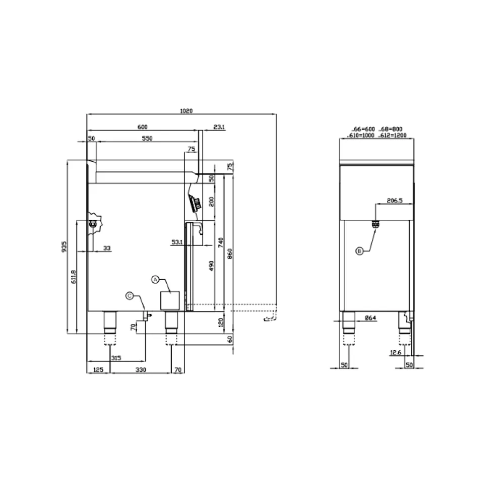 Газовая плита с духовкой CF3-612GV (06781251)
