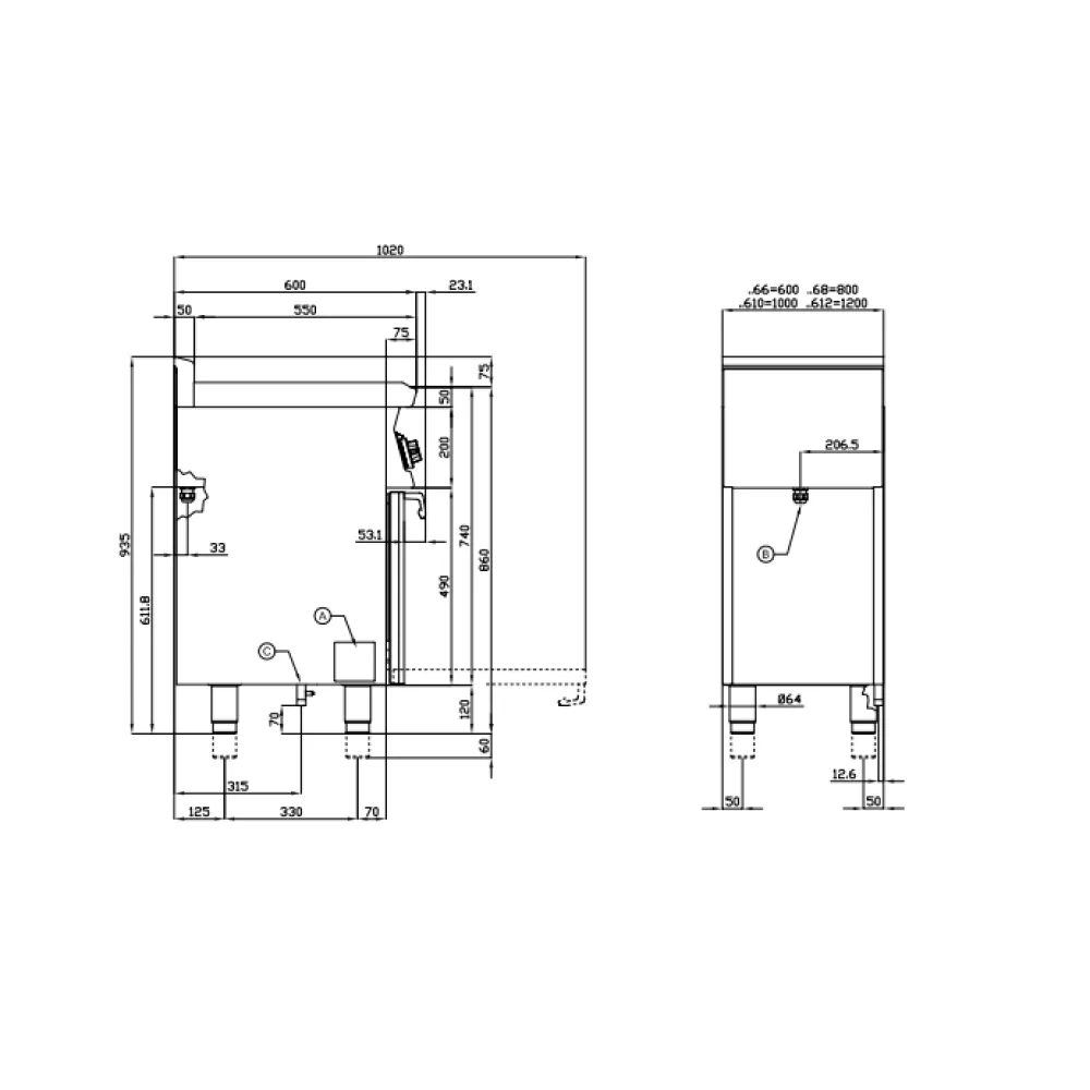 Газовая плита с электрической духовкой CF4-68GEM/V (06690860)