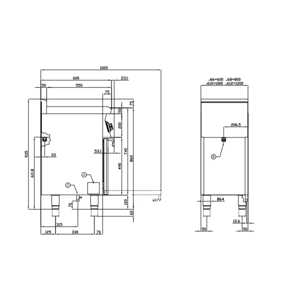 Газовая плита с электрической духовкой CF3-612GEMV (06791261)
