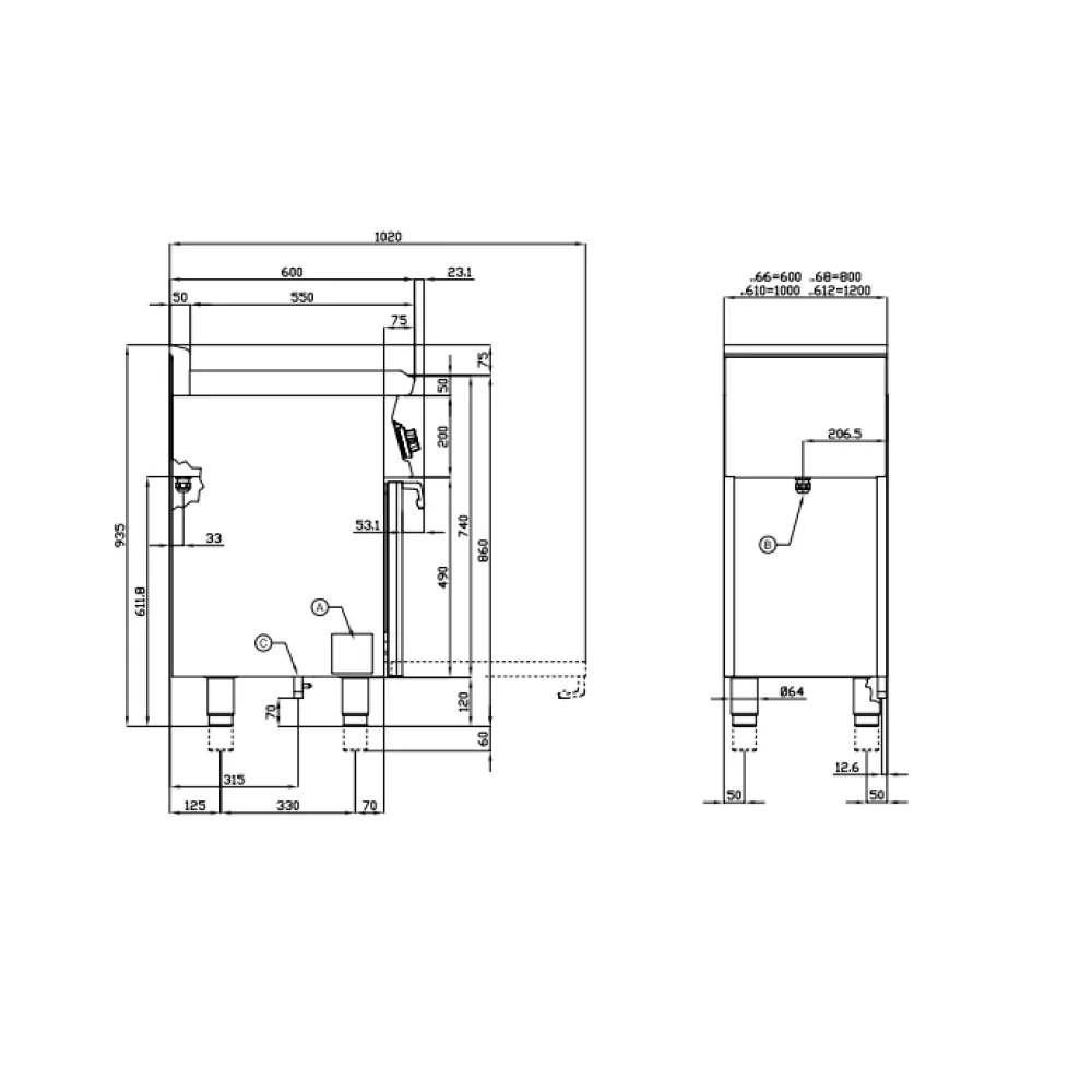 Газовая плита с электрической духовкой CFM3-612GEMV (06791263)
