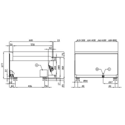 Газовая жарочная поверхность, рифлёная FTRT-68G