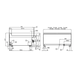 Газовая жарочная поверхность, 1/2 рифлёная 70 FTLRT-76G