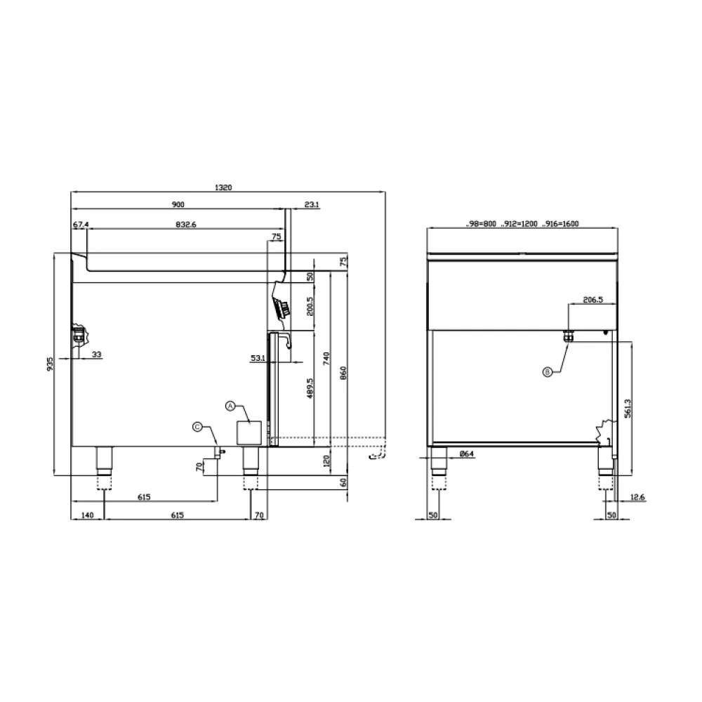 Электрическая плита с духовкой 90 MARINE CFQ6-912ETVX (09661231X)