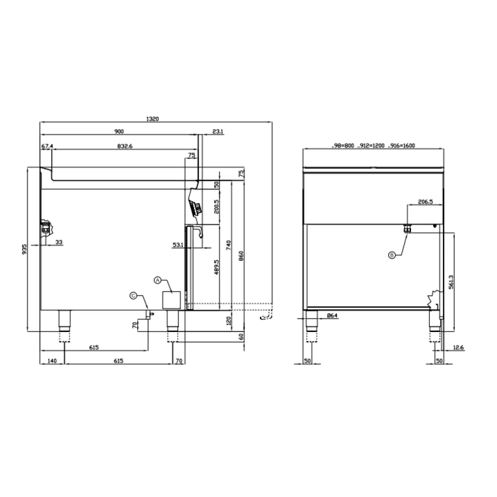 Электрическая плита с духовкой 90 MARINE CFQ6-912ETX (09661233X)