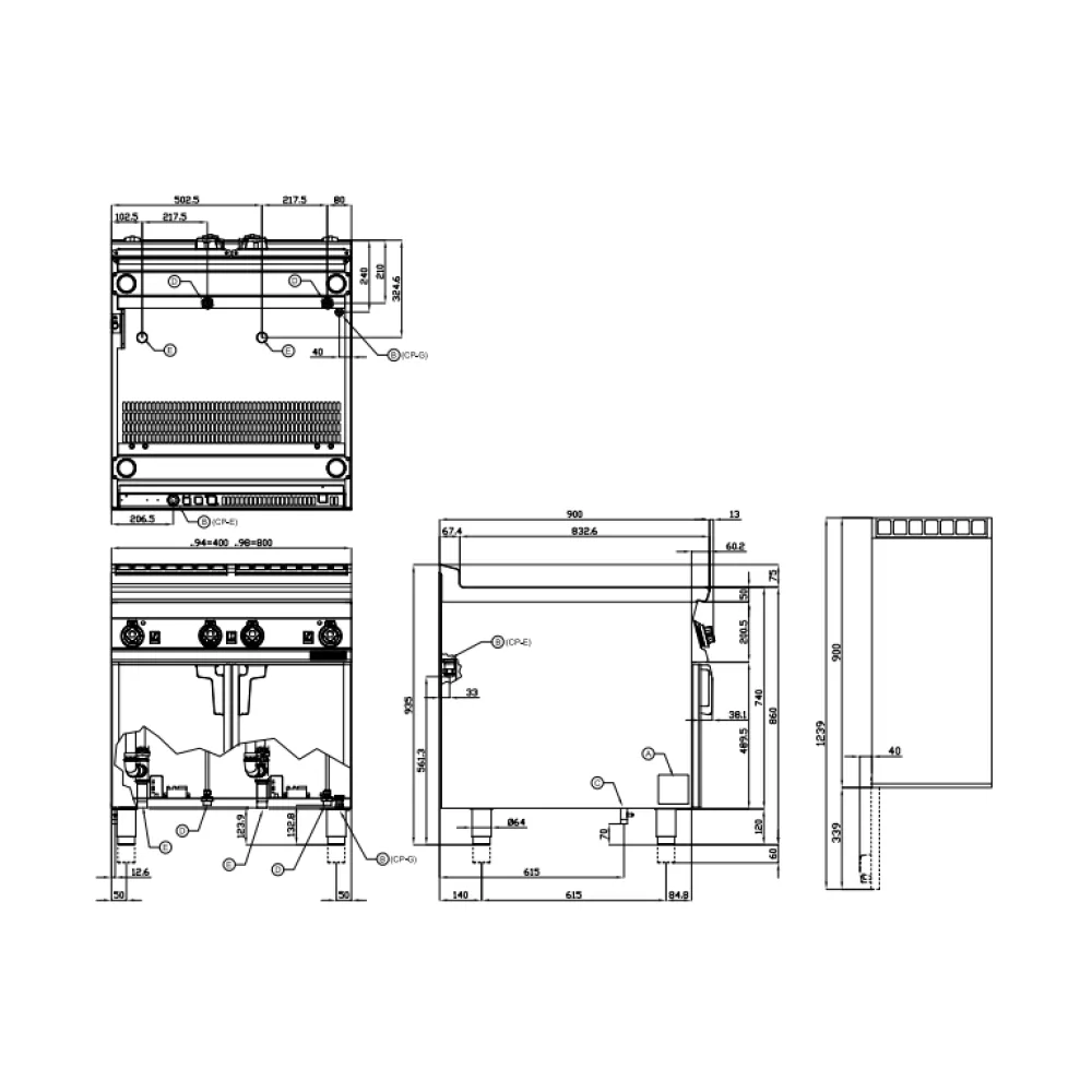 Газовая машина для приготовления пасты 40L 90 CP-94G (09270450)