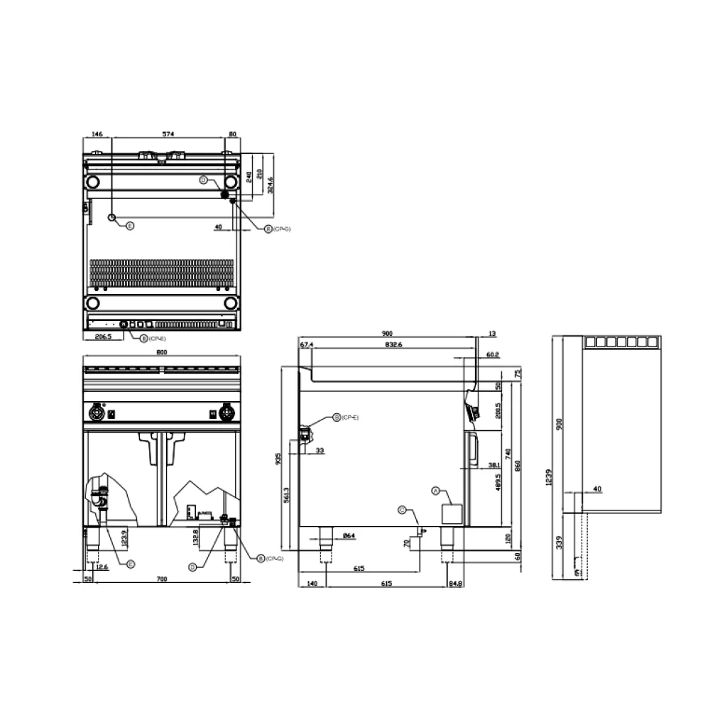Газовая машина для приготовления пасты 80L 90 CPB-98G (09270851)
