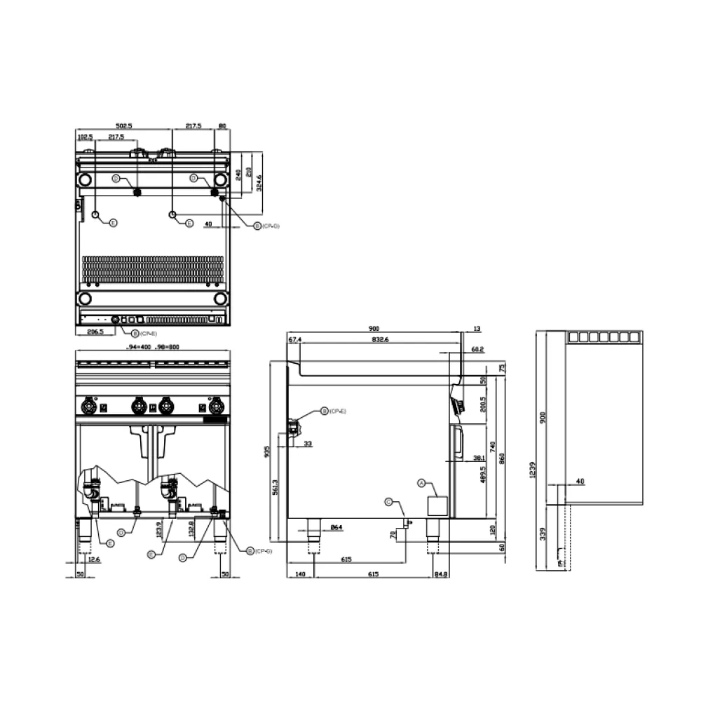 Газовая машина для приготовления пасты 40+40L 90 CPA-98G (09270855)
