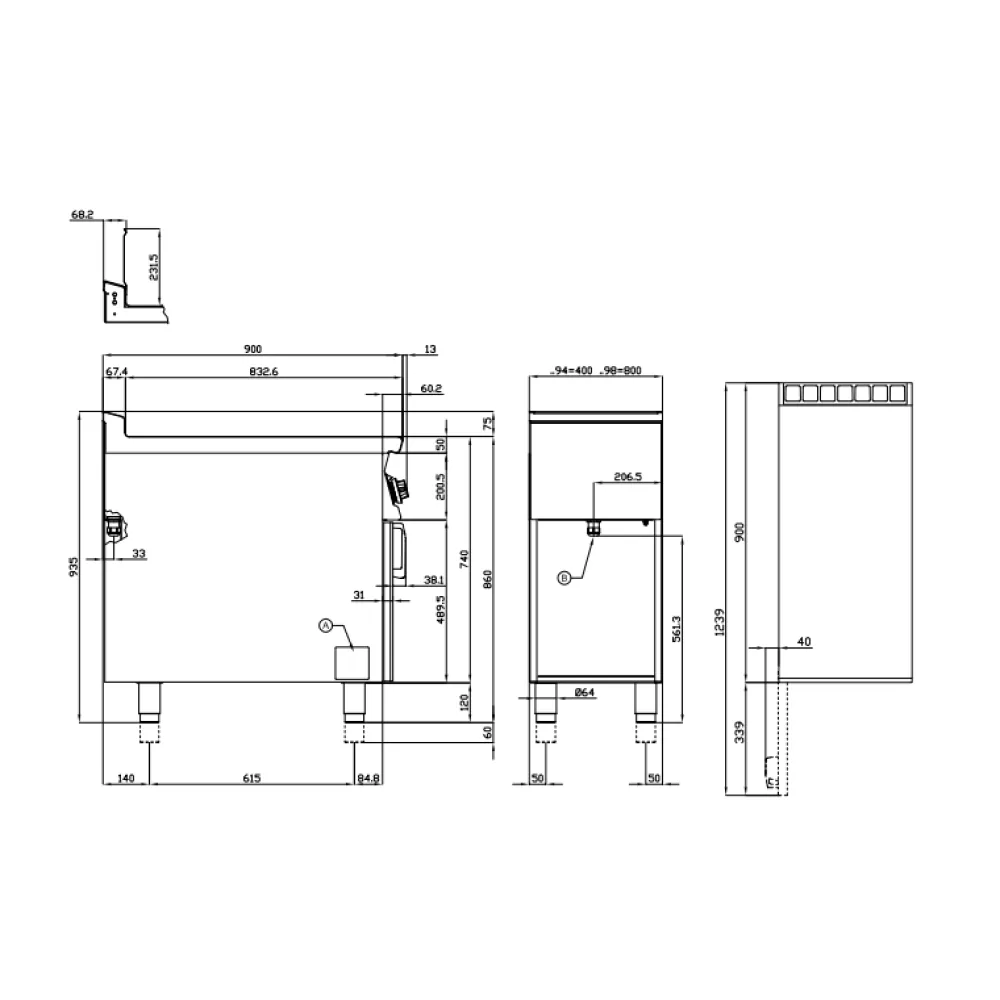 Электрическая фритюрница с нейтральным шкафом 25+25L 90 MARINE F2/25-98ETX (09090831X)