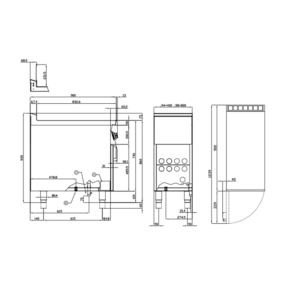 Газовый фритюр с нейтральным шкафом 18+18 л 90 F2/18-98G (09260850)