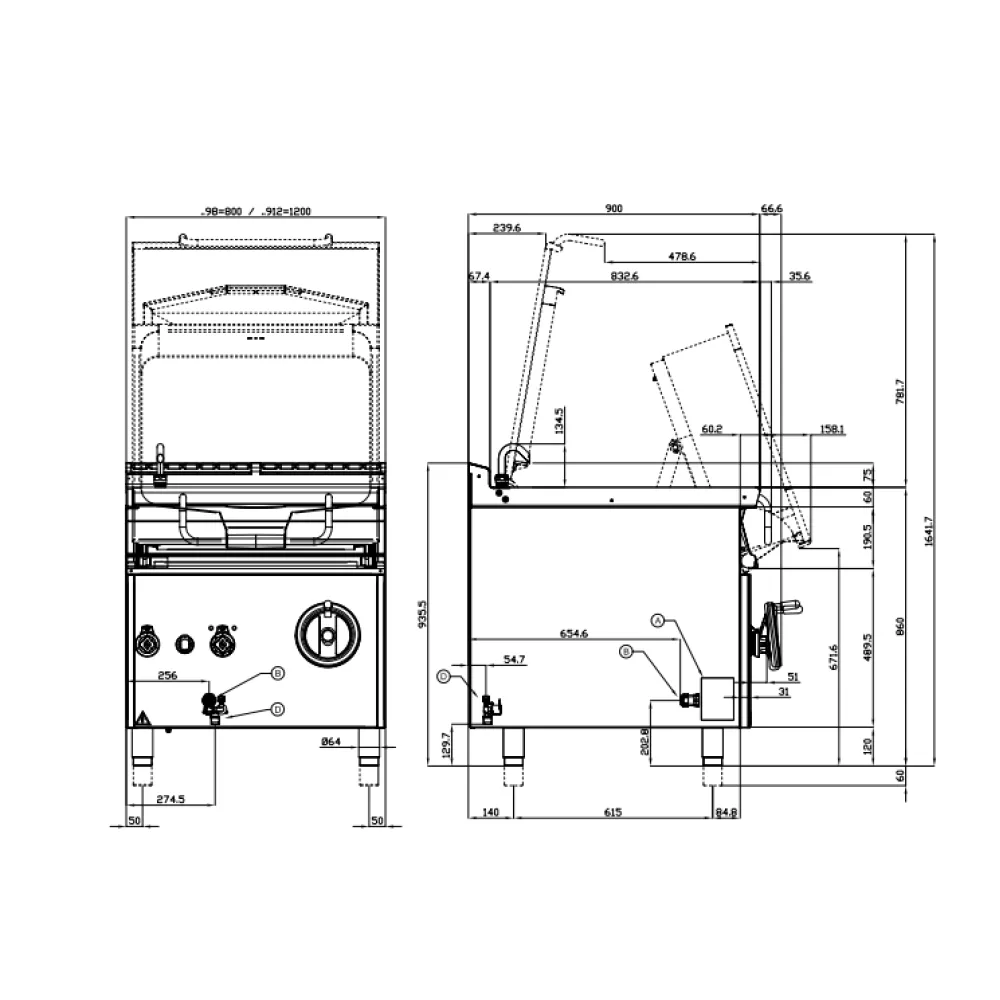 Газовая глубокая сковорода MANUAL 120L 90 BR120-912G (09341250)
