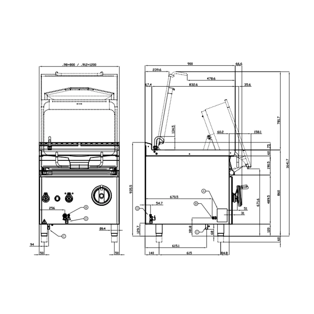 Газовая глубокая сковорода AUTOMATIC 80L 90 BR80-98G (09340851)