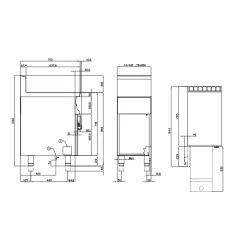 Газовый фритюр с нейтральным шкафом 13 л 70 F13-74G