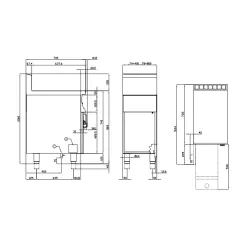Газовый фритюр с нейтральным шкафом 18+18 л 70 F2/18-78G