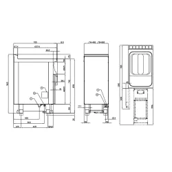 Газовая фритюрница с нейтральным шкафом TouchScreen 18L 70 F18-74GDP